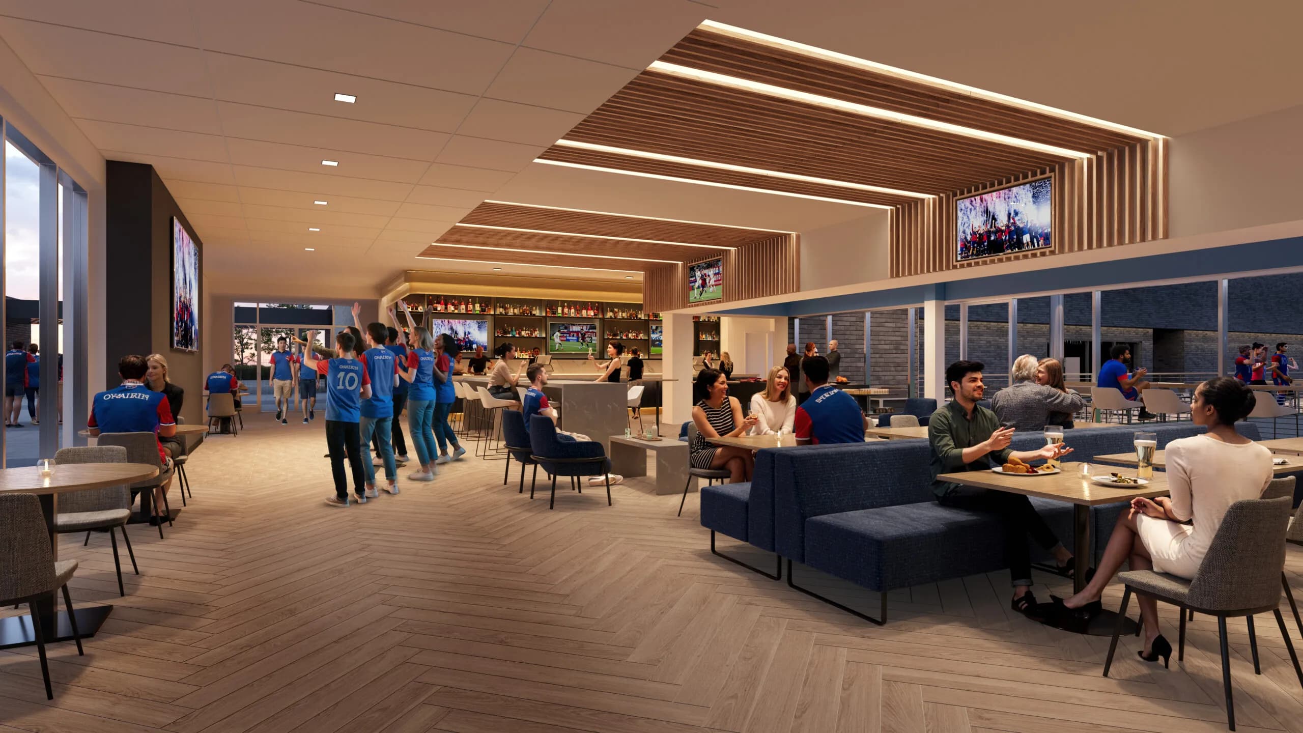 Staybolt Club lounge at Texas Health Mansfield Stadium